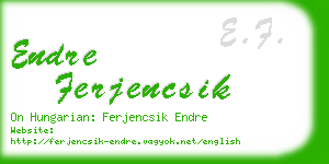 endre ferjencsik business card